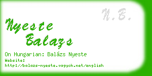 nyeste balazs business card